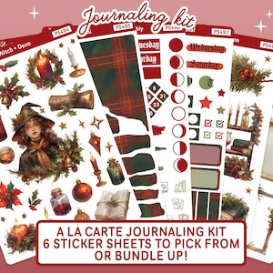 Yule Witch Planner Stickers Monthly Kit, Yule Winter Solstice Witchy Journaling Sticker Pack, Yule Altar Yule Candles, Yule Junk Journal Set