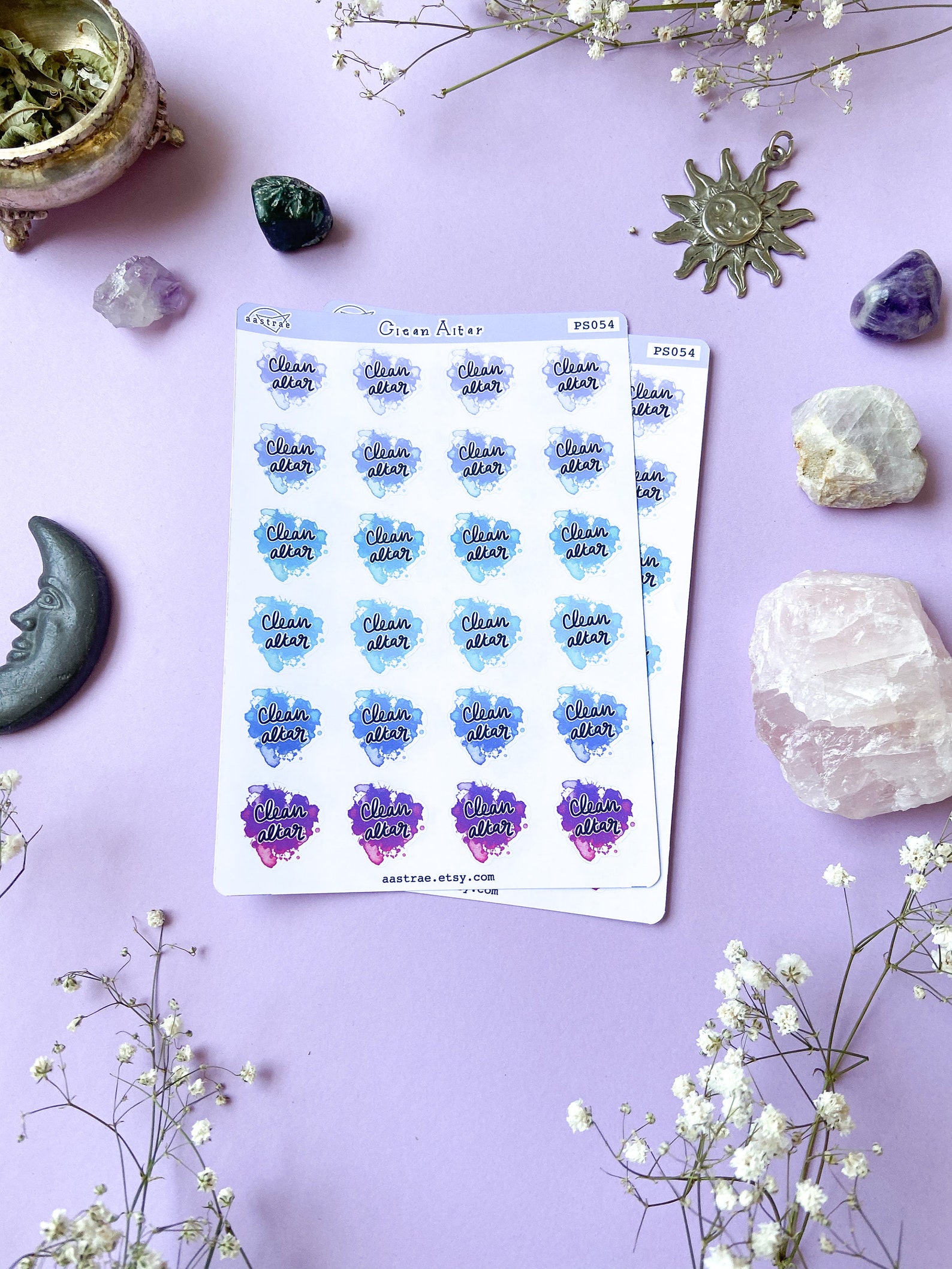 Clean Altar Stickers, Functional Planner Stickers for Witches, Witch ...