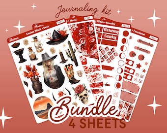 Cowboy Witch Planner Stickers Monthly Journaling Kit, Wild West Frontier Country Outlaw Witchy Stickers, Desert Witchcraft Planner Deco