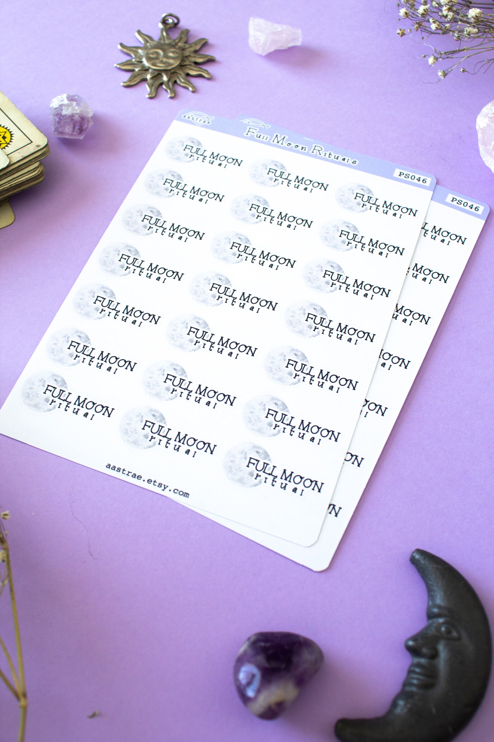 Full Moon Ritual Sticker, Moon Witch Stickers for Planner, Witchy ...