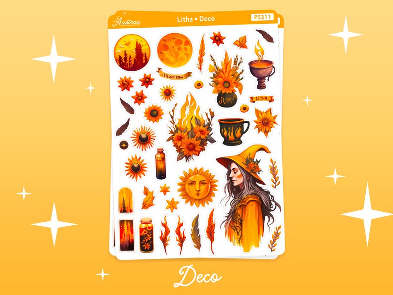 Litha Planner Stickers, Pagan Stickers for Planner, Summer Planner Stickers, Wicca Journal, Wiccan Stickers, Pagan Planner Stickers, BoS Deco