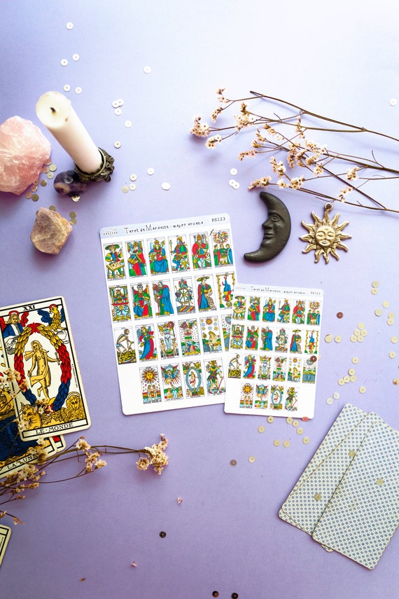 Tarot Stickers for Journaling, Tarot De Marseille Stickers, Tarot