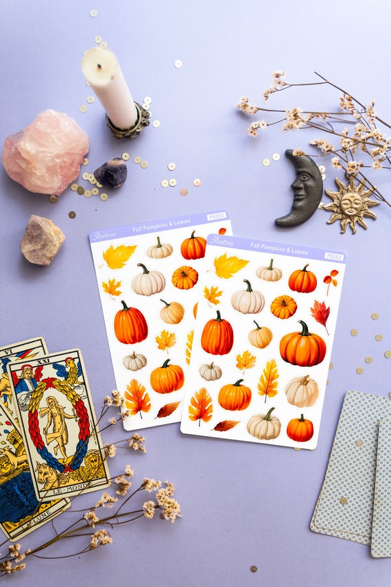 Autumn Planner Stickers, Fall Stickers for Planner, Botanical Planner Stickers, Pumpkin Stickers, Cozy Stickers, Decorative Stickers Sheet