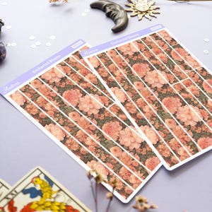 Washi-stickers betoverde bloemen, vintage bloemen washi-tapestroken, cottagecore-plakboektape, botanische dagboekstickers Washi-stickers