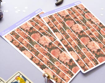 Enchanted Blooms Washi Stickers, Vintage Floral Washi Tape Strips, Cottagecore Scrapbook Tape, Botanical Journaling Stickers Washi Stickers