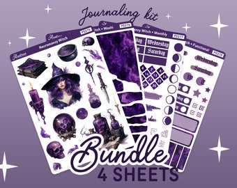 Necromancy Witch Journaling Kit • Occult Stickers, Witchy Planner Stickers, Witchcraft Stickers, Spooky Halloween Grimoire Book of Shadows