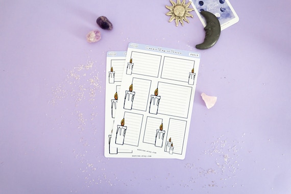 Witch Candles Notes Planner Stickers, Bujo Witch Planner Sticker Note, To Do List Planner Sticker, Witchy Notebook Stickers Functional