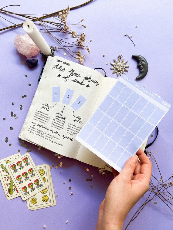 Tarot Pull Stickers, Blank Tarot Card Stickers for Journaling, Tarot Deck Stickers, Tarot Reading Template, Oracle Card Sticker, Grimoire