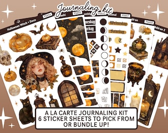 Halloween Witch Planner Stickers, Witchy October Halloween Bullet Journal Monthly Journaling Stickers Kit, Halloween Bujo Sticker Sheet