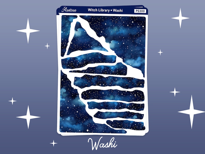 Celestial Witch Library Journaling Kit, Witch Journal Planner Stickers, Monthly Journaling Stickers, Witchy Bullet Journal Stickers for Bujo Washi