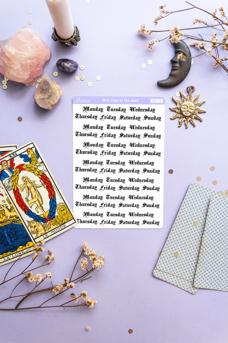 Weekday Stickers Days of the Week Labels Week Day Planner - Etsy