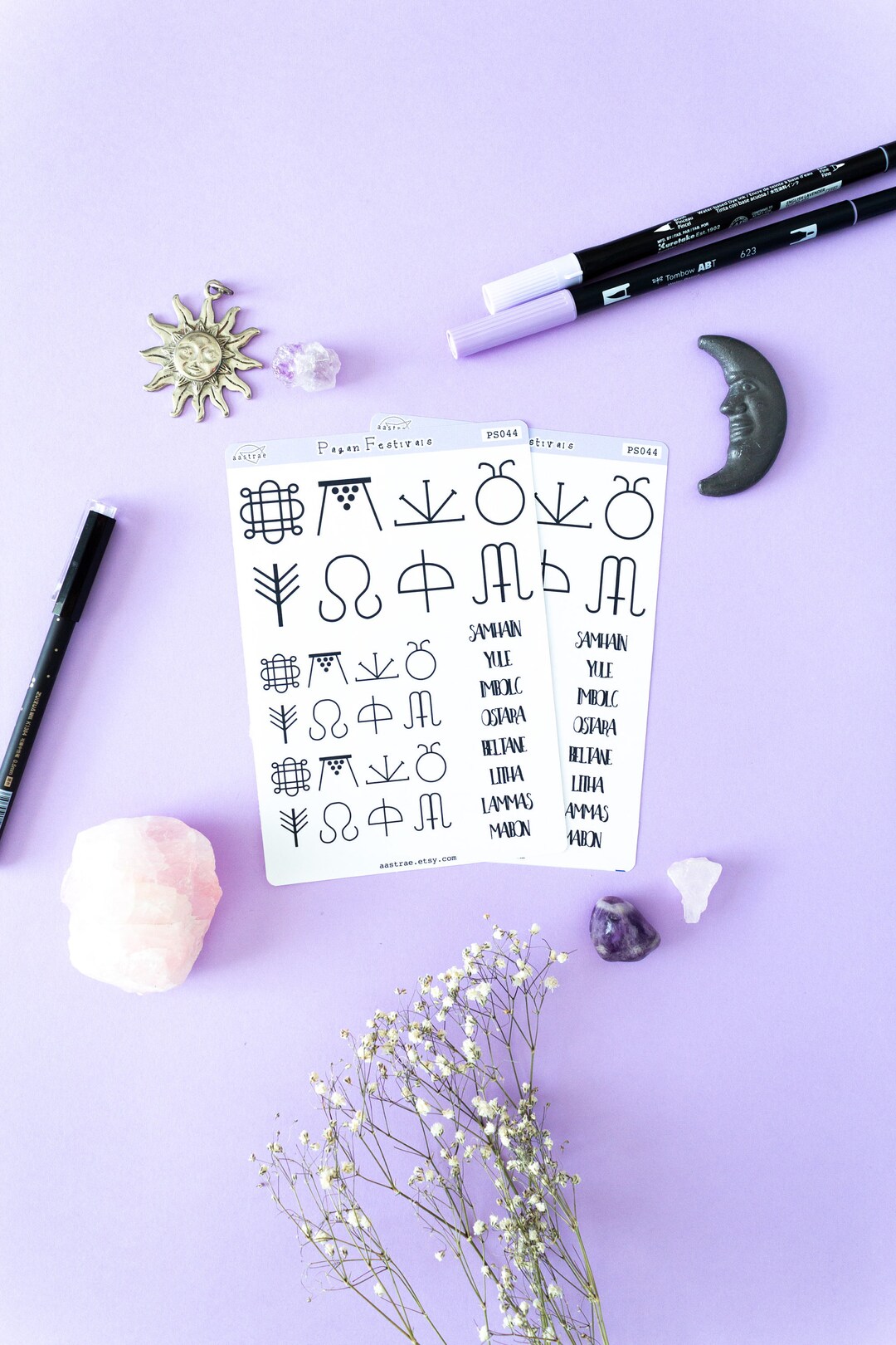 Wicca Planner Stickers, Pagan Holiday Stickers, Pagan Stickers for