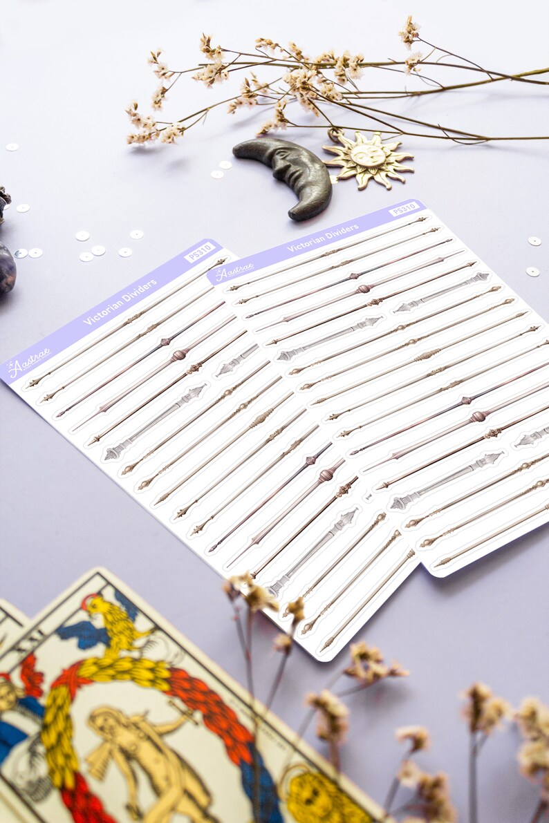 Antique Victorian Divider Border Planner Stickers, Vintage Decorative ...