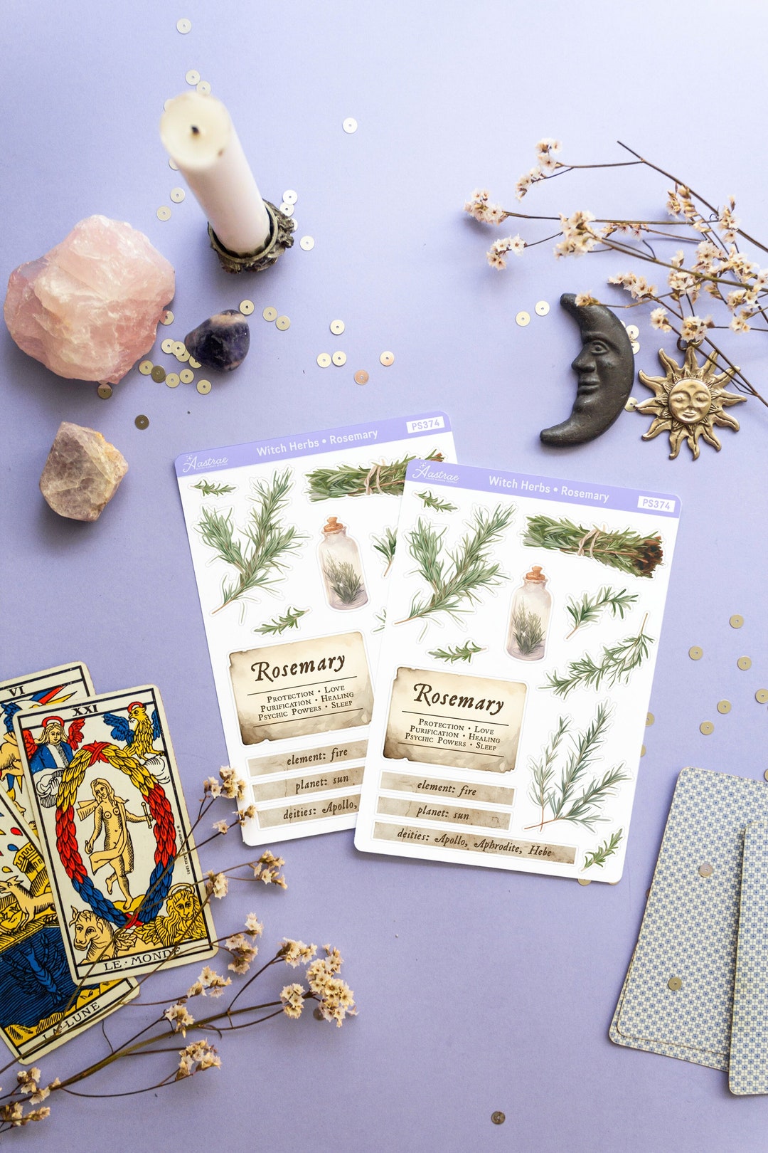 Rosemary Sticker Rosemary Plant Stickers, Witchcraft Correspondences Rosemary Herb ...