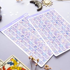 Stickers Washi écailles de sirène, Stickers pour agenda pastel, Fournitures de scrapbooking, Ocean Fantasy, Feuille de Washi esthétique côtière, Journal déco