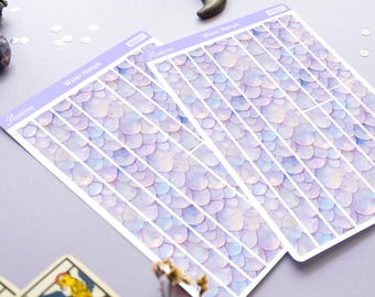 Mermaid Scale Washi Stickers, Pastel Planner Stickers, Scrapbook Supplies, Ocean Fantasy, Coastal Aesthetic Washi Strips Sheet, Journal Deco