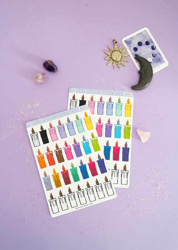 Candle Magic Planner Sticker for Journal, Witch Planner Sticker Sheet, Pagan Planner Wicca Journal Sticker Sheet, Book of Shadows Grimoire