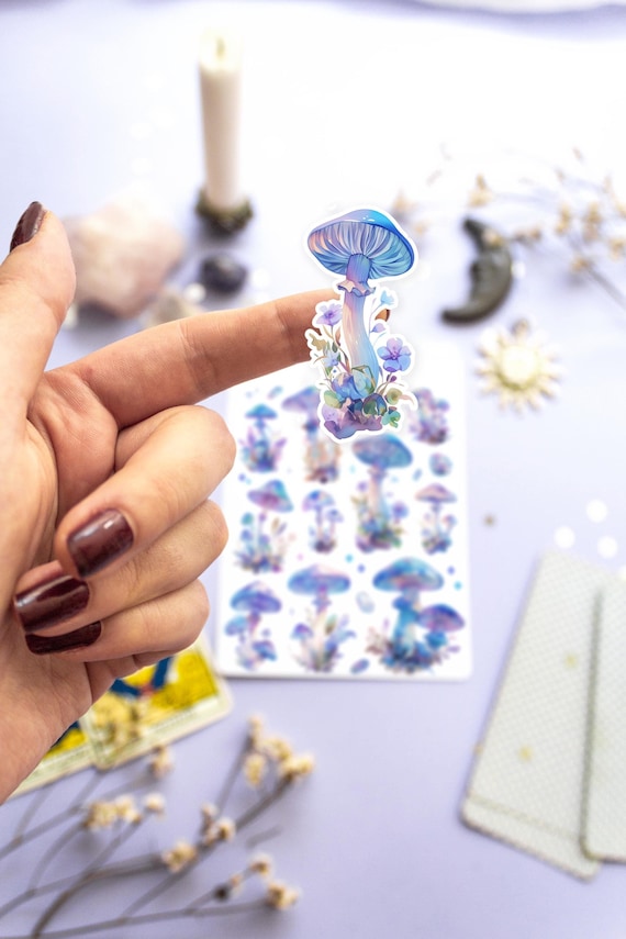 Magical Mushroom Sticker Sheet, Pastel Mushroom Stickers, Aesthetic Bujo Stickers, Fall Sticker Sheet, Magic Mushroom Deco Sticker Sheet