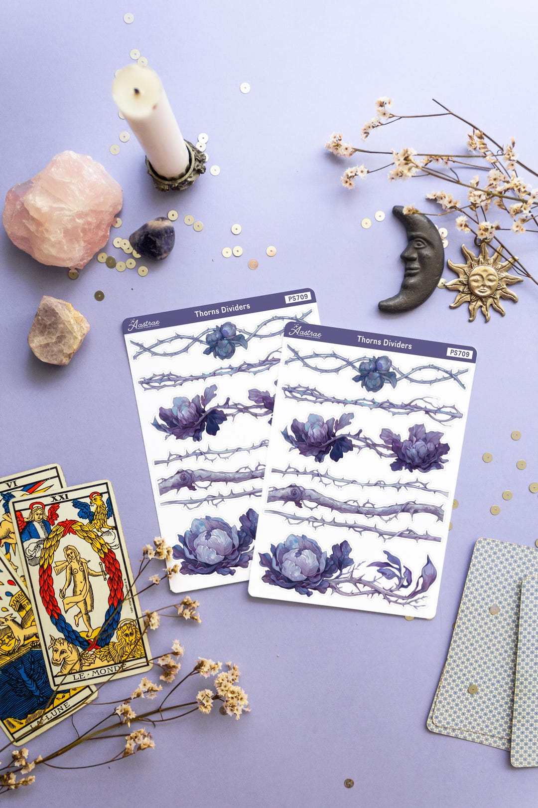 Sticker Deviders Thorns Dividers Planner Sticker Sheet, Gothic Bujo Border Stickers ...