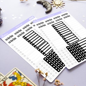 To Do List Stickers, To Do Planner Stickers, Checklist Stickers, Functional Planner Stickers, Goth Planner Stickers, Bujo Sticker Sheet