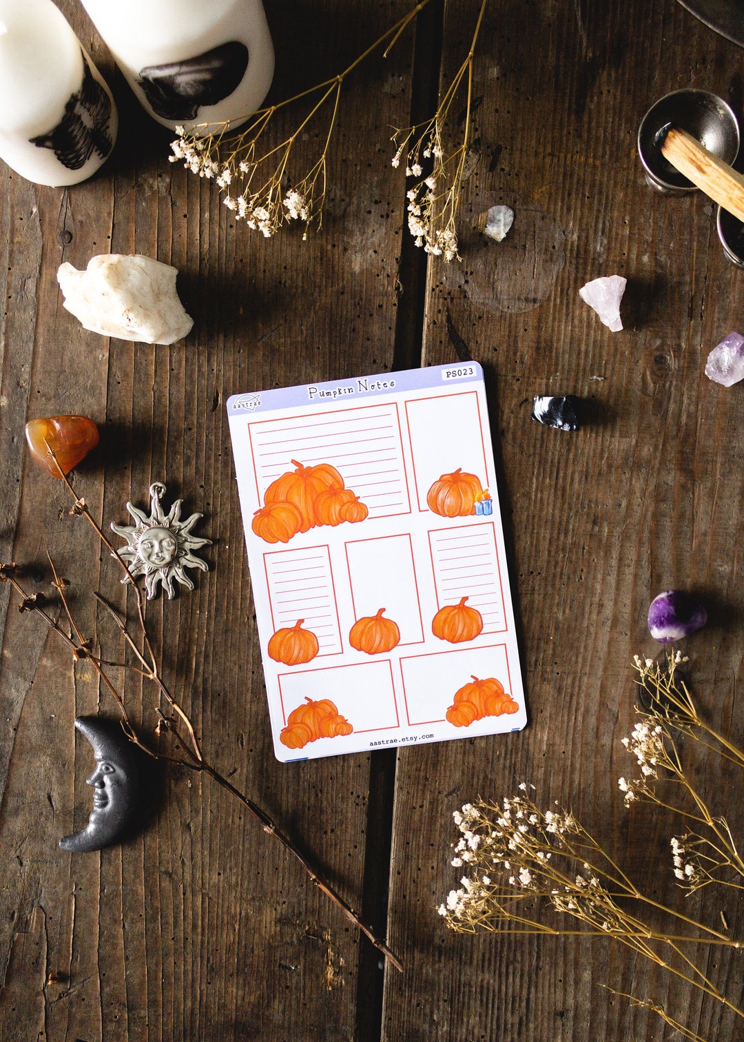 Pumpkin Halloween Planner Sticker Box, Fall Planner Stickers Witch ...
