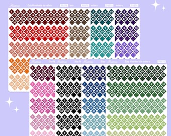 Date Numbers Stickers for Bullet Journal, Functional Stickers for Planners, Day Cover Tiny Date Stickers, Bujo Sticker Sheet Monthly Labels