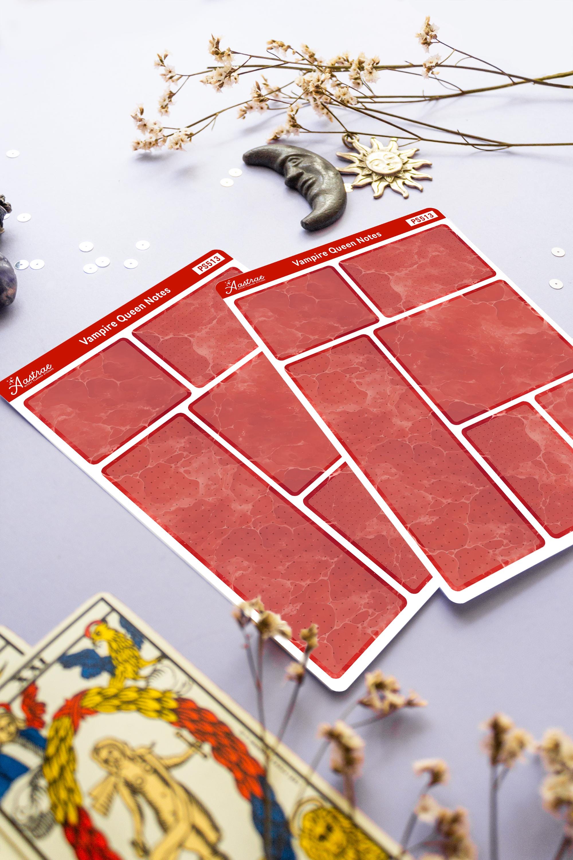 Bloody Vampire Note Sticker Sheet for Planners, Spooky Reading Journal ...