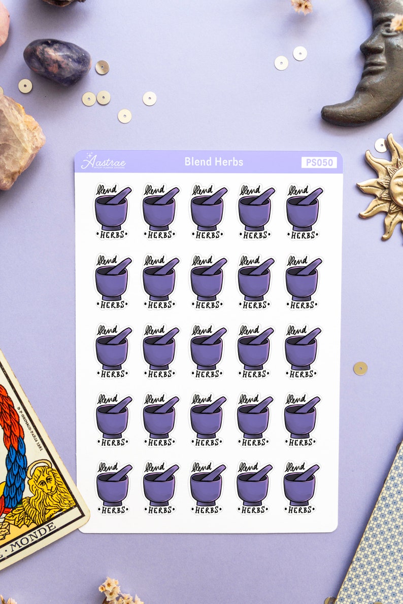 Blend Herbs Witch Stickers, Witch Journal Stickers, Pagan Bullet Journal Sticker, Witchy Planner Stickers, Grimoire Stickers, Wicca Stickers image 6