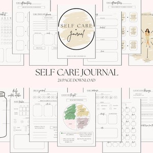 Self Care Prompted Journal, Printable Self Care and Goals Planner, Wellness Journal Printable, Journal for Self Improvement and Growth