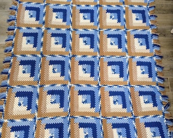 Crochet Granny Square Afghan Blanket