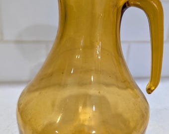 Italian Amber Glass Decanter Vintage