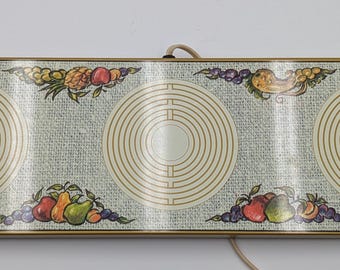 Vintage Warm-O-Tray Hot Plate Electric 3 Burners Harvest Fruit