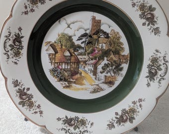Vintage Set Of 4 Country Scene Ascot Service Plate by Wood and Sons England