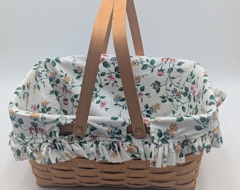 Longaberger 1999 Vintage Gathering Basket Double Handle, Rectangular, Large
