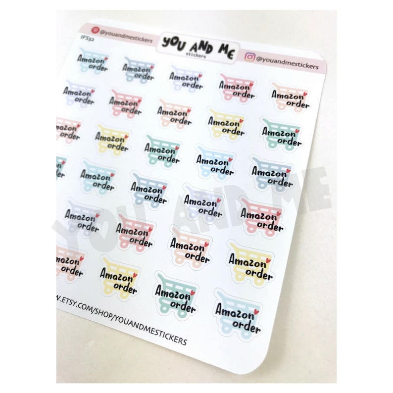 Shopping Sticker Amazon Sticker Planner Stickers Weekly Etsy