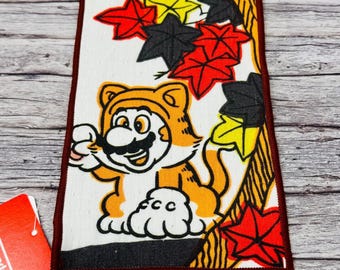 Nintendo Museum Cat Mario Hanafuda Floral Playing Card Small Towel Japan Import