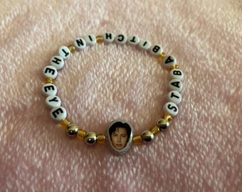 Stab a B*tch in the Eye beaded bracelet, Hudson Williams, Heated Rivalry, Hudcon