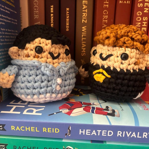 Shane and Ilya at the Cottage, Heated Rivalry amigurumi plushies, Hollanov, Hudcon, Connor Storrie, Hudson Williams