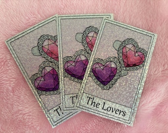 La carta de los Amantes, pegatina holográfica, Rivalidad acalorada, El juego largo, Hollanov, Shane Hollander, Ilya Rozanov, tarot