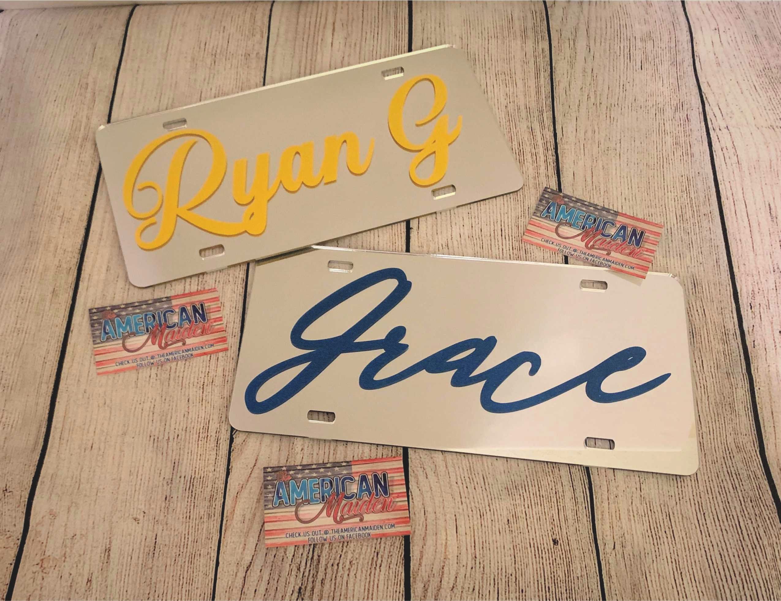 Personalized Mirror License Plate with Name or Word Chrome Etsy