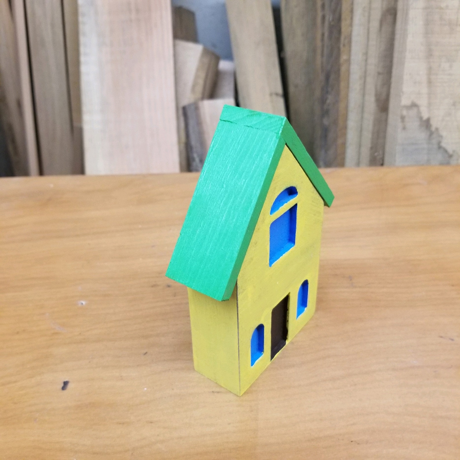 Farm House Wood Block House Etsy