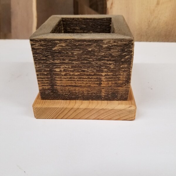 small rustic wood box dry flower vase collection box display box reclaimed wood box storage box desk organization box