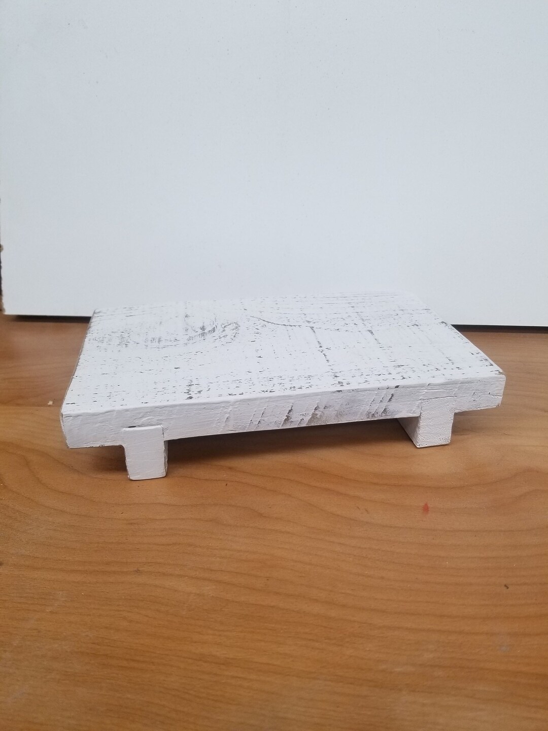 Rustic Wood Riser Rectangle Barnwood Riser Wood Platform White ...