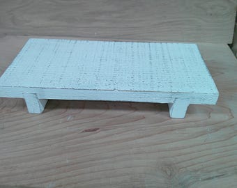 reclaimed wood riser white riser wood platform trivet wood pedestal table decoration candle stand plant stand