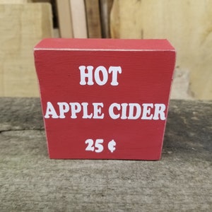 hot apple cider wood sign fall winter sign primitive farmhouse country