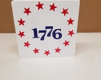 1776 flag design wood sign 4th july wooden sign farmhouse independence day sign decoration gift for anyone