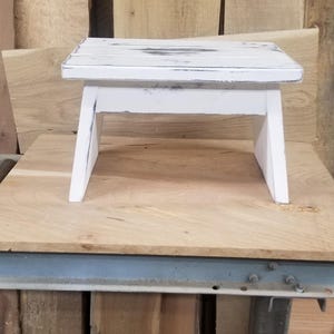rustic wooden one step stool