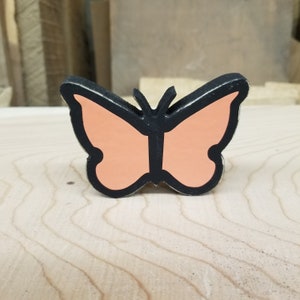 peach butterfly wooden butterfly spring summer tier tray shelf sitter butterfly decoration farmhouse decoration primitive wood butterfly