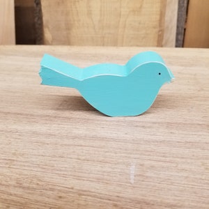 wood bird mint green bird sitting bird simple bird painted bird primitive bird farmhouse bird