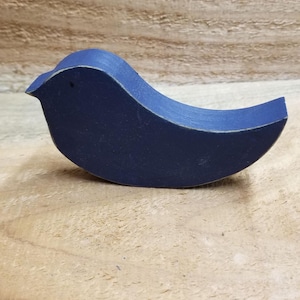 wood bird decoration blue
